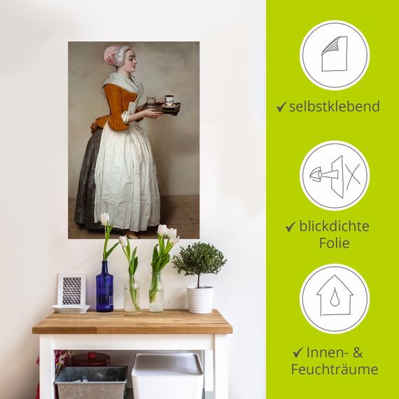 ARTLAND Wandposter „Das Schokoladenmädchen“ – Rokoko-Kunst Von Jean-Étienne Liotard Als Hochwertiger Kunstdruck
