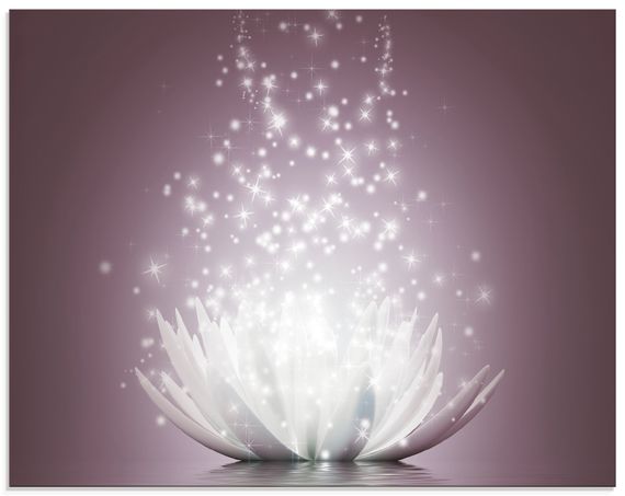 Glas-Küchenrückwand von Vadim Georgiev Magie der Lotus-Blume - violet - ARTland Glas-Küchenrückwand von Vadim Georgiev Magie der Lotus-Blume - violet Küchenrückwände & Spritzschutz
