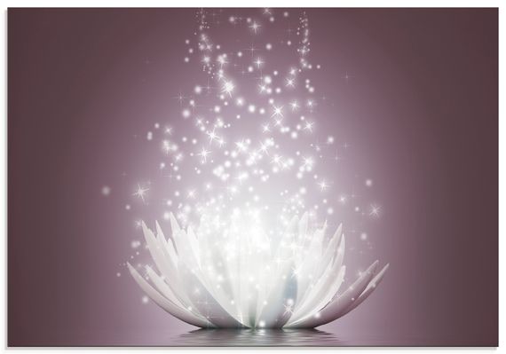 Glas-Küchenrückwand von Vadim Georgiev Magie der Lotus-Blume - violet - ARTland Glas-Küchenrückwand von Vadim Georgiev Magie der Lotus-Blume - violet Küchenrückwände & Spritzschutz