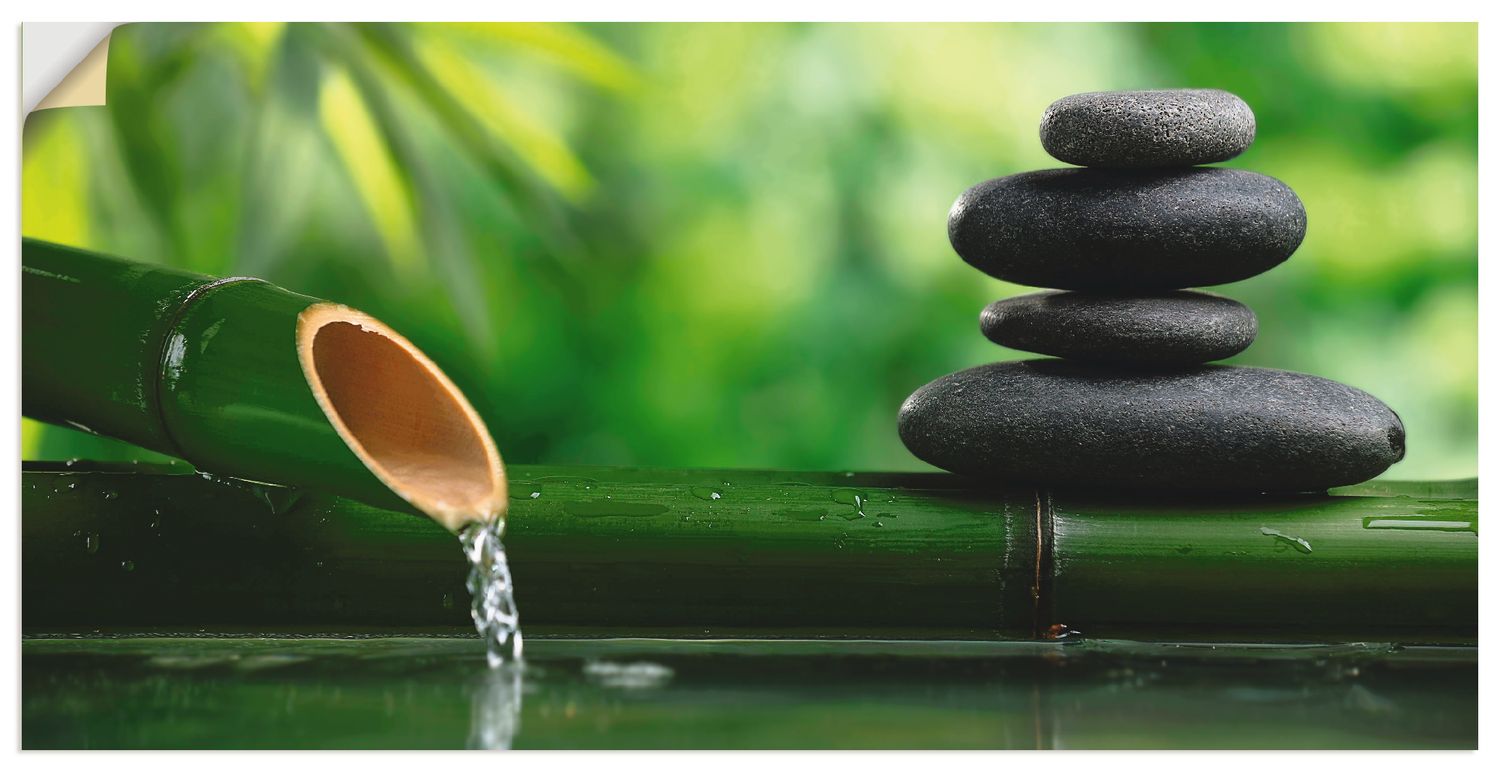 fotohunter: Spa-Stillleben mit Bambusbrunnen und Zen-Stein | ARTGalerie.de