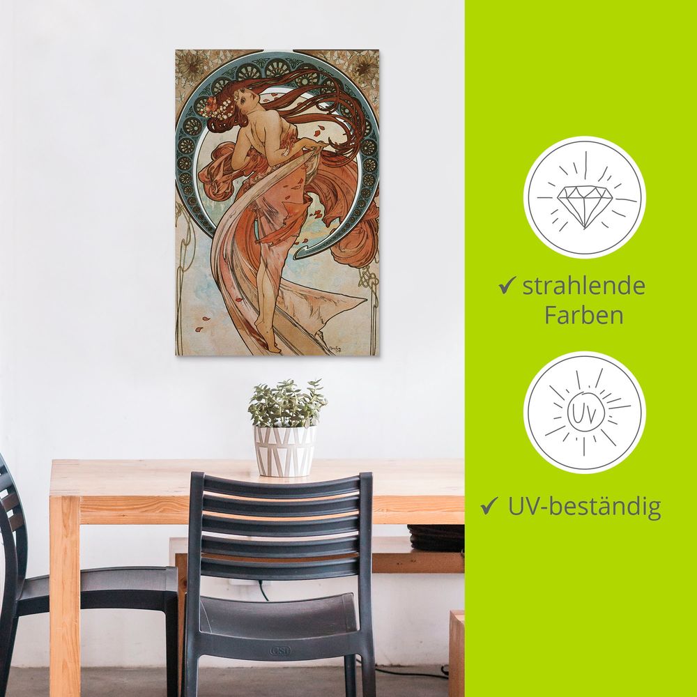 1art1 Leinwandbild "Der Tanz" Von Alphonse Mucha | 30x20 Cm | Auf Keilrahmen | Made In Germany