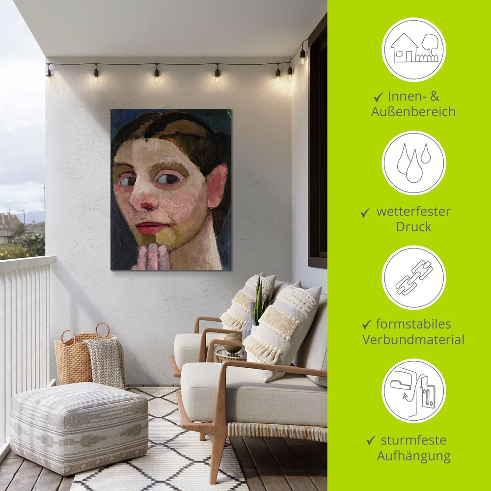 Paula Modersohn Becker Selbstbildnis Leinwanddruck 60x90cm - Wandkunst Für Wohnzimmer