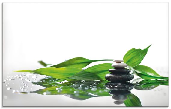 Glas-Küchenrückwand von KayaMe Spa mit Steinen und Bambus - ARTland Glas-Küchenrückwand von KayaMe Spa mit Steinen und Bambus Küchenrückwände & Spritzschutz