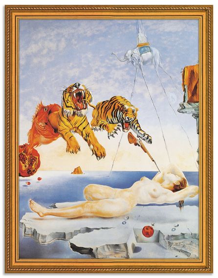 Salvador Dalí: Traum, vor Biene - dem Granatapfel, verursacht einer Flug um einen Aufwachen durch Sekunde den Kunstdruck eine