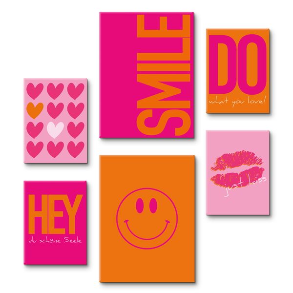 Leinwandbilder Set von Jule Dopamin Smile - ARTland Leinwandbilder Set von Jule Dopamin Smile Leinwandbilder