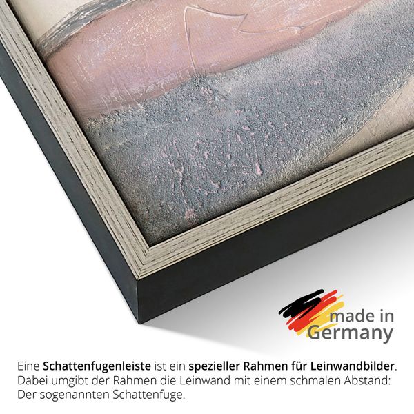 Leinwandbild gerahmt mit Schattenfugenleiste von A. Hecht Sand-Pastell I - Abstrakt - ARTland Leinwandbild gerahmt mit Schattenfugenleiste von A. Hecht Sand-Pastell I - Abstrakt Bilder mit Rahmen