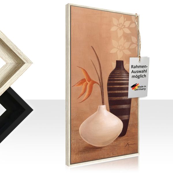 Leinwandbild gerahmt mit Schattenfugenleiste von K. Frolova Bauschige Vasen - ARTland Leinwandbild gerahmt mit Schattenfugenleiste von K. Frolova Bauschige Vasen