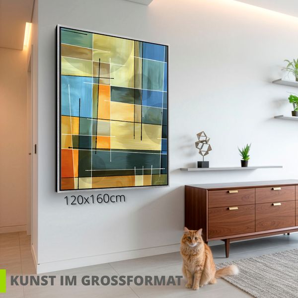 Leinwandbild gerahmt mit Schattenfugenleiste von James Burghardt Gegenbalance I - ARTland Leinwandbild gerahmt mit Schattenfugenleiste von James Burghardt Gegenbalance I Bilder mit Rahmen