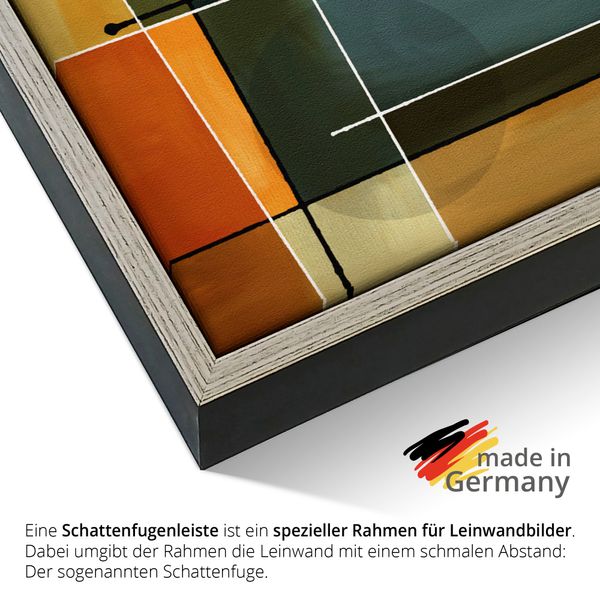 Leinwandbild gerahmt mit Schattenfugenleiste von James Burghardt Gegenbalance I - ARTland Leinwandbild gerahmt mit Schattenfugenleiste von James Burghardt Gegenbalance I Bilder mit Rahmen
