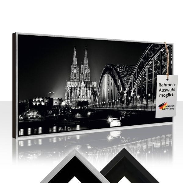 Leinwandbild gerahmt mit Schattenfugenleiste von Jürgen Feldhaus Kölner Dom_schwarz-weiß - ARTland Leinwandbild gerahmt mit Schattenfugenleiste von Jürgen Feldhaus Kölner Dom_schwarz-weiß