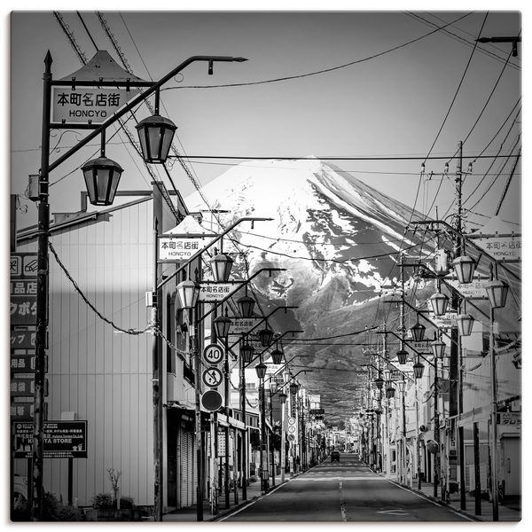 Leinwandbild von Melanie Viola Shimoyoshida Honcho Straße mit Fuji - ARTland Leinwandbild von Melanie Viola Shimoyoshida Honcho Straße mit Fuji
