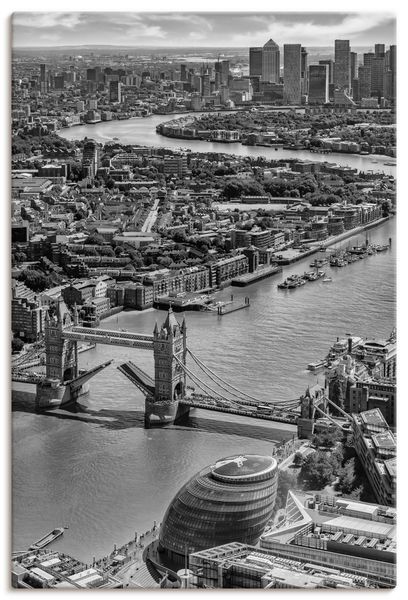 Leinwandbild von Melanie Viola Blick über London bis Canary Wharf - ARTland Leinwandbild von Melanie Viola Blick über London bis Canary Wharf