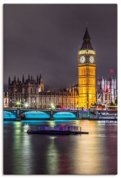 Leinwandbild von Melanie Viola Nächtlicher Blick auf Big Ben London - ARTland Leinwandbild von Melanie Viola Nächtlicher Blick auf Big Ben London