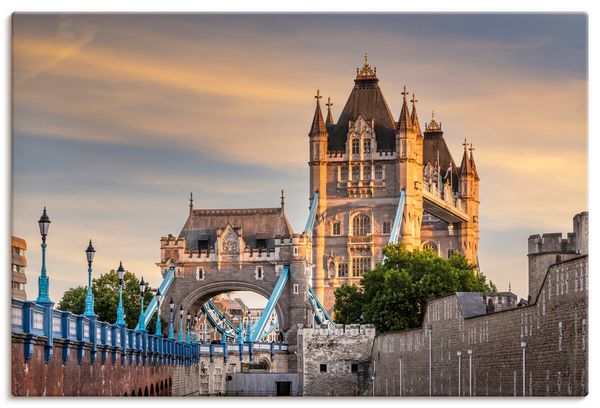 Leinwandbild von Melanie Viola Tower Bridge London im Abendlicht - ARTland Leinwandbild von Melanie Viola Tower Bridge London im Abendlicht