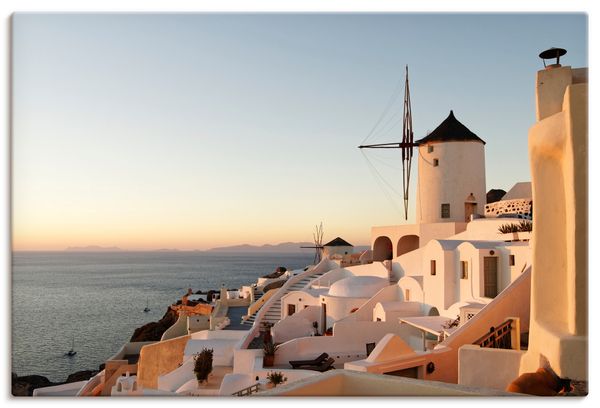 Leinwandbild von lichtjahr21 Abendstimmung im Ort Oia auf Santorini - ARTland Leinwandbild von lichtjahr21 Abendstimmung im Ort Oia auf Santorini