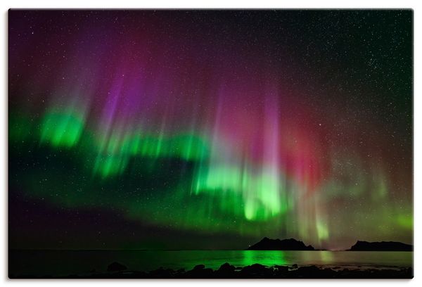 Leinwandbild von lichtjahr21 Polarlicht über Norwegens Küste - ARTland Leinwandbild von lichtjahr21 Polarlicht über Norwegens Küste
