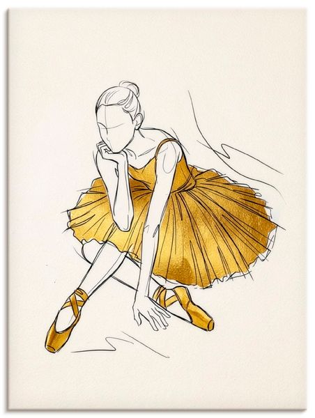 Leinwandbild von Nova Voss Ballerina in Gold - ARTland Leinwandbild von Nova Voss Ballerina in Gold