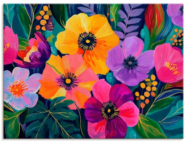 Leinwandbild von Nova Voss Bunte Blumenwiese IV - ARTland Leinwandbild von Nova Voss Bunte Blumenwiese IV